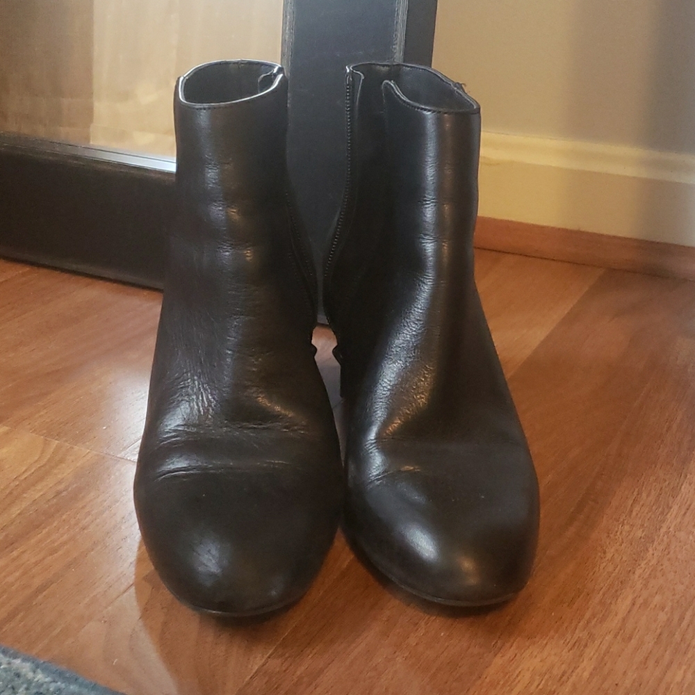 ALDO Black Leather Ankle Boots